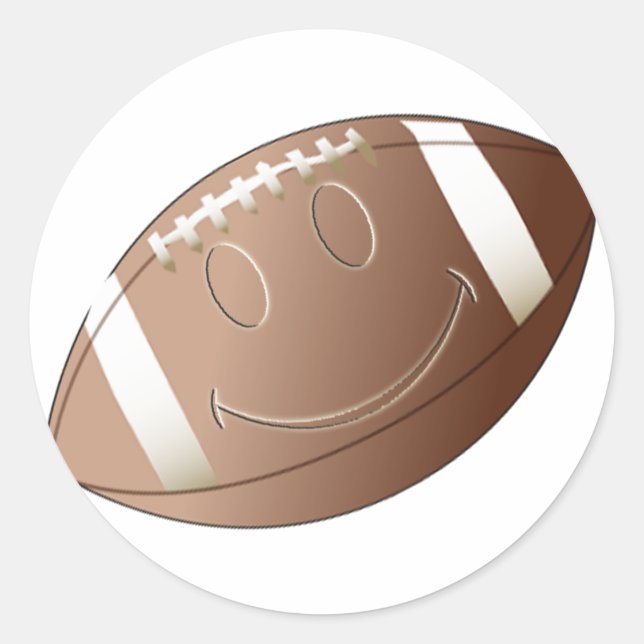 FACE FOOTBALL CLASSIC ROUND STICKER (Front)
