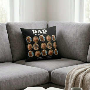 Face Funny Father's Day photo collage Cushion