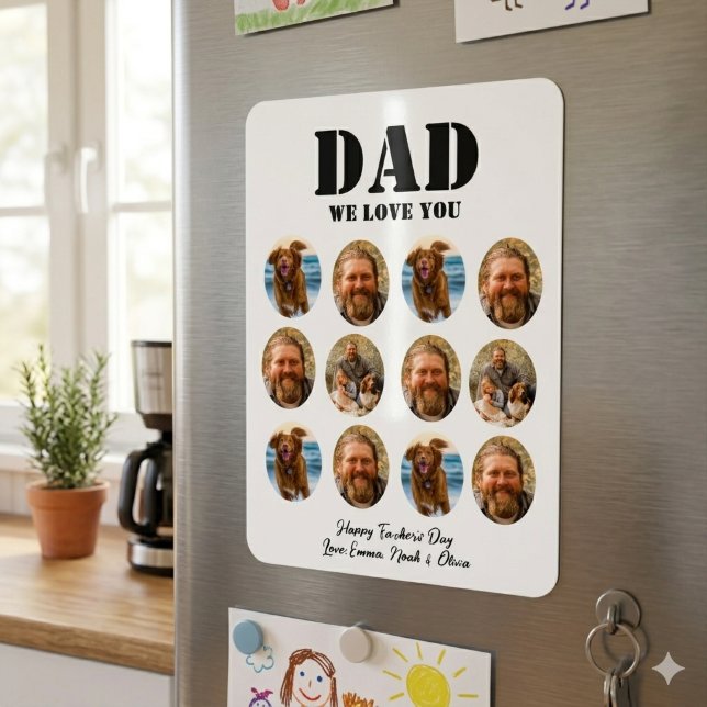  Face Funny Father's Day photo collage Magnet (Creator Uploaded)