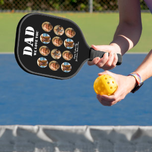 Face Funny Father's Day photo collage Pickleball Paddle