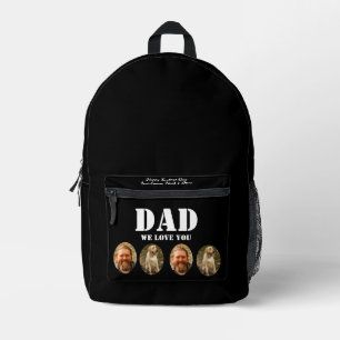 Face Funny Father's Day photo collage Printed Backpack