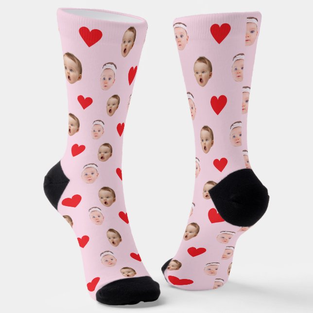 Face Gift Socks, Custom Photo Socks, Baby Gift  Socks (Angled)