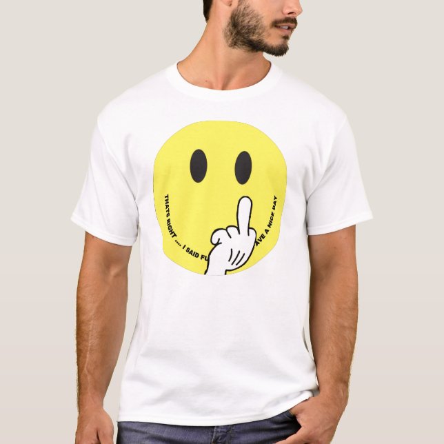 face giving the finger T-Shirt (Front)
