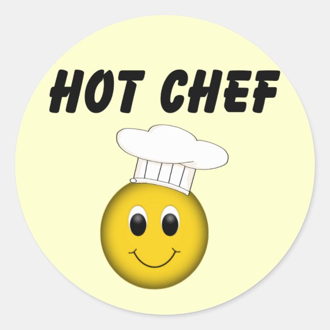Face Hot Chef Classic Round Sticker (Front)