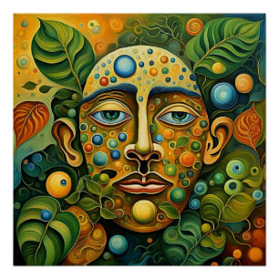Face in Foliage 1 Poster