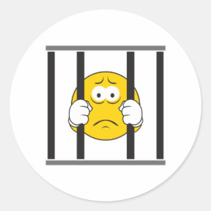 Face in Jail Classic Round Sticker
