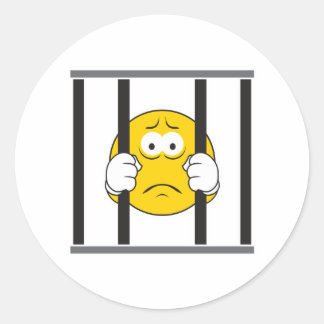 Face in Jail Classic Round Sticker