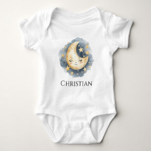 Face in the moon baby bodysuit