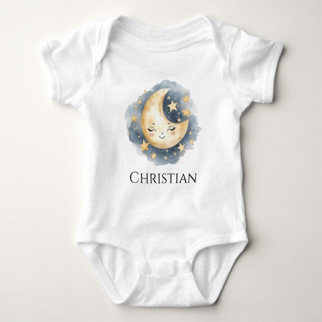 Face in the moon baby bodysuit  (Front)