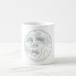 face in the moon coffee mug