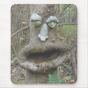 Face in the Woods Tree Mouse Mat