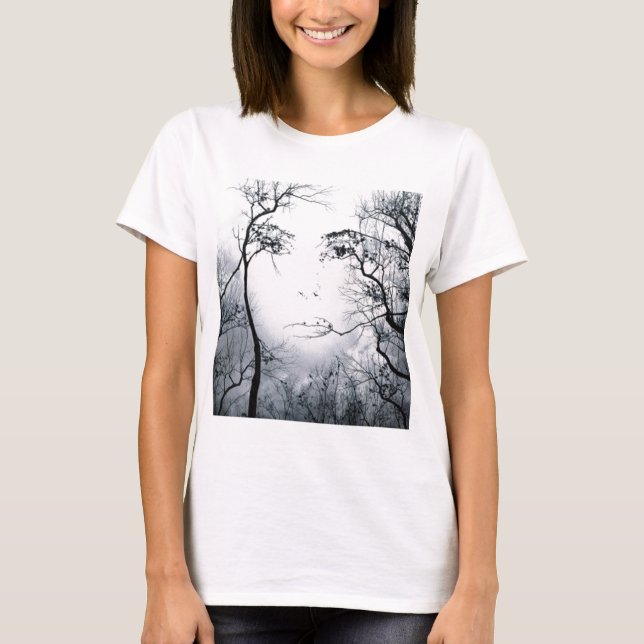 face-in-trees-illusion T-Shirt (Front)