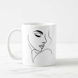 Face Line Drawing Coffee Mug
