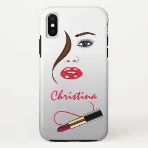 Face & Lipstick Kiss in the Mirror Makeup Artist iPhone X Case