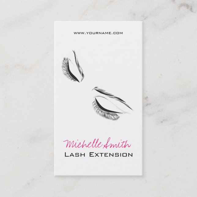 Face long lashes Lash Extension business card (Front)