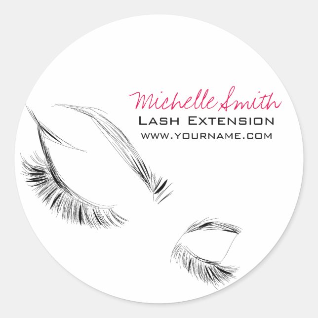 Face long lashes Lash Extension Classic Round Sticker (Front)