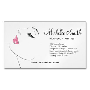 Face Long lashes Lash Extensions Pink lips Magnetic Business Card