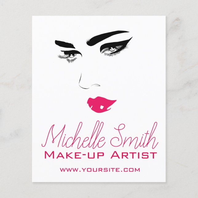 Face long lashes pink lips Lash Extensions Flyer (Front)
