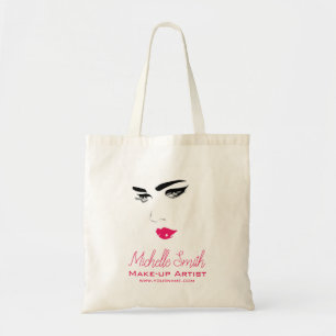 Face long lashes pink lips Lash Extensions Tote Bag