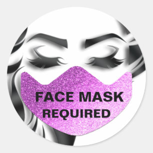 Face Mask Covering Required Coronavirus Protect Classic Round Sticker