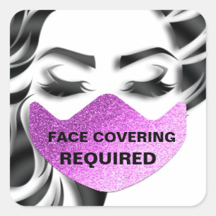 Face Mask Covering Required Coronavirus Volunteer Square Sticker