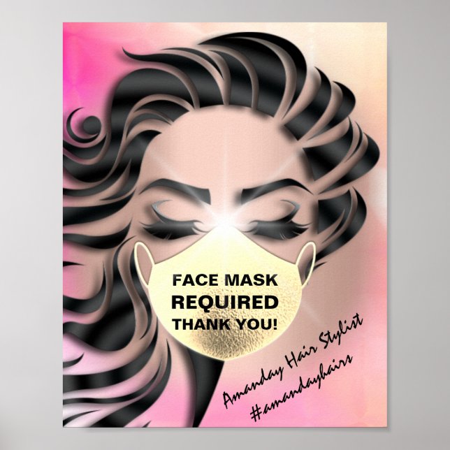 Face Mask Covering Required Covid Spark Gold Poster (Front)