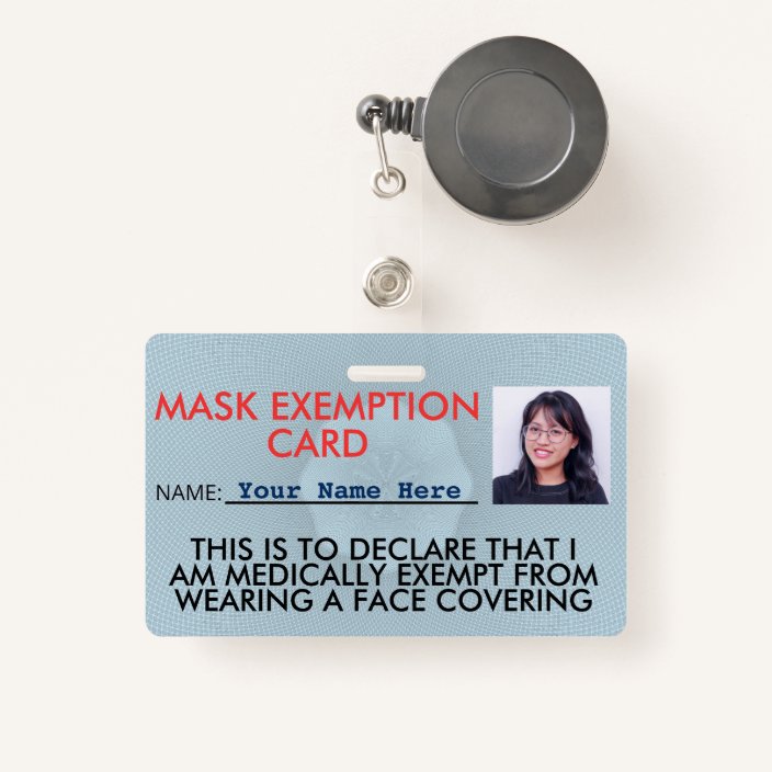 Face Mask Exemption Card ID Badge Zazzle.co.uk