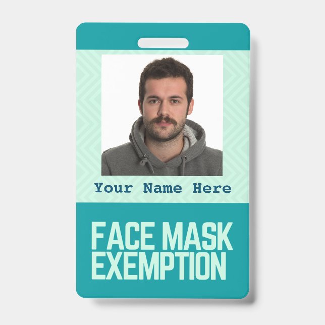 Face Mask Exemption Card ID Badge (Front)