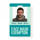 Face Mask Exemption Card ID Badge