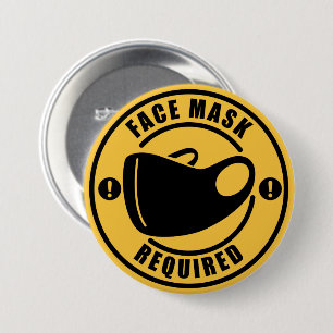 Face Mask Required 7.5 Cm Round Badge