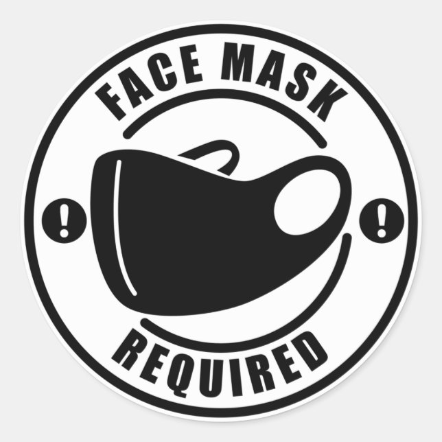 Face Mask Required Classic Round Sticker (Front)