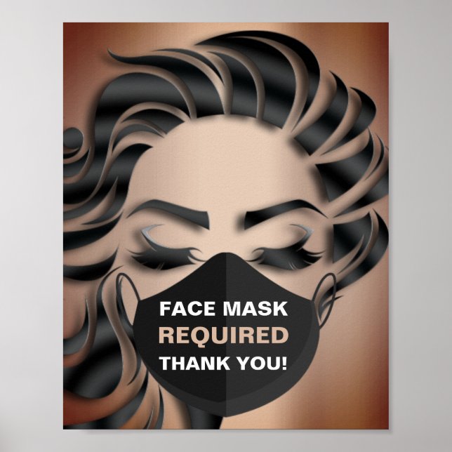 Face Mask Required Covid Cosmetologist Hair Stylis Poster (Front)