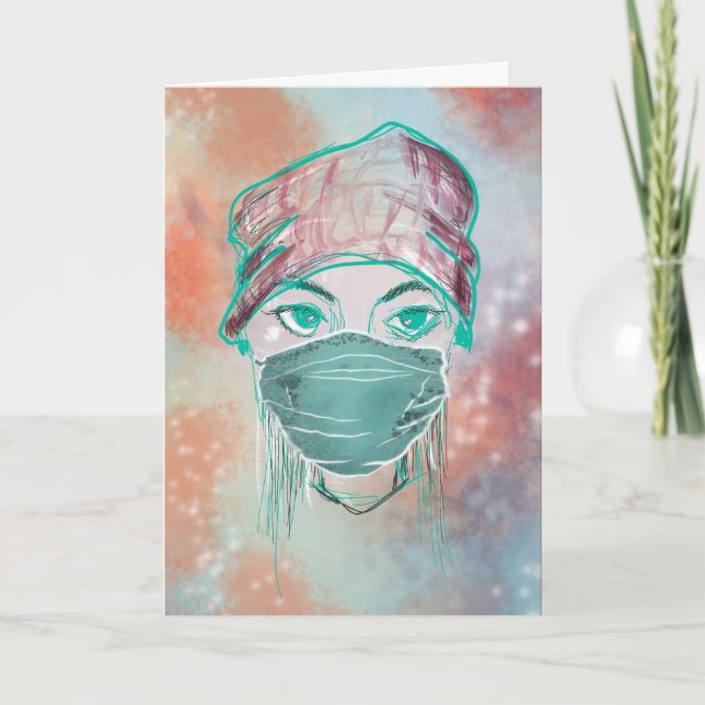 face mask sparkle scene card (Front)