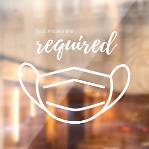Face Masks are Required Professional Business Window Cling