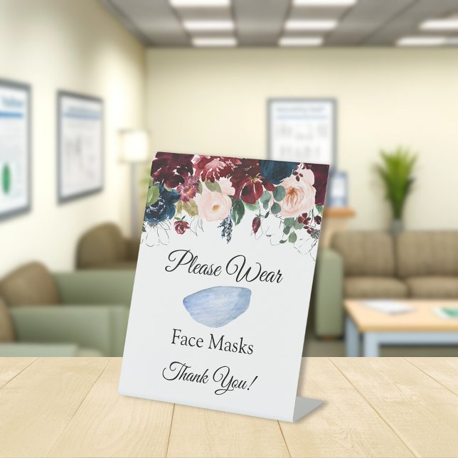 Face Masks for Business Floral Pedestal Sign (Creator Uploaded)