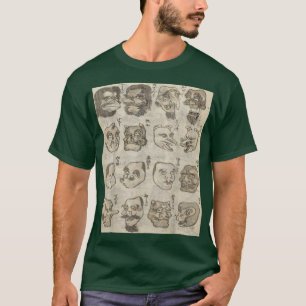 Face Masks Old Style Anime Japanese Hand Drawn Pri T-Shirt