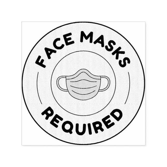 face masks required - Self Inking Rubber Stamp (Design)