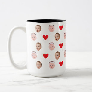 Face Mug, Custom Photo mug, Baby Gift  Two-Tone Coffee Mug