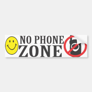 Face No Phone Zone Bumper Sticker