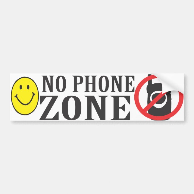 Face No Phone Zone Bumper Sticker (Front)