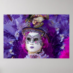 Face Of A Carnival Costume, Venice Poster