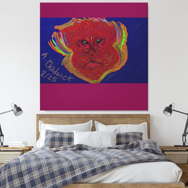 Face of a Flame  Canvas Print (Insitu(Bedroom))