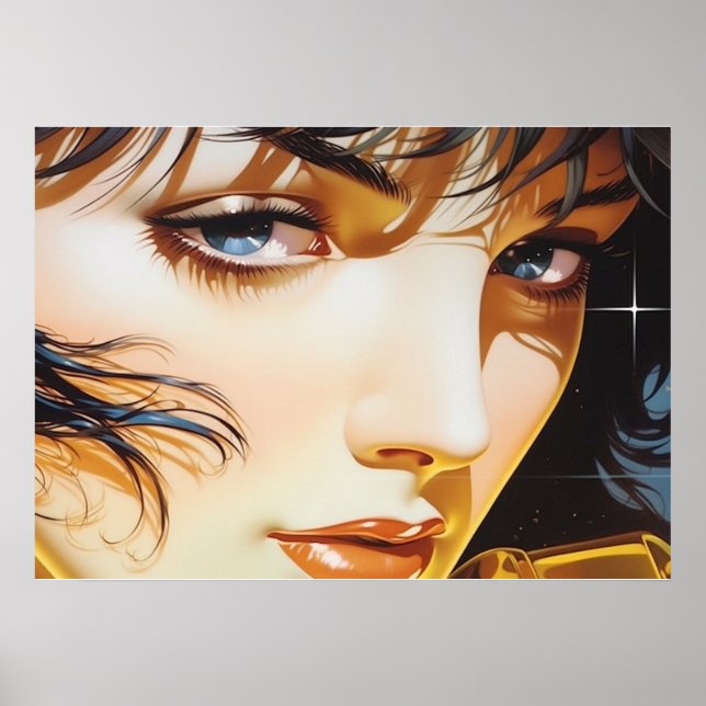 Face of a Golden Girl airbrush art Poster (Front)
