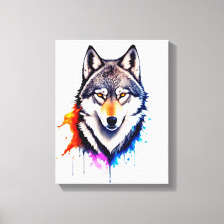 Face of a Gray Wolf Canvas Print