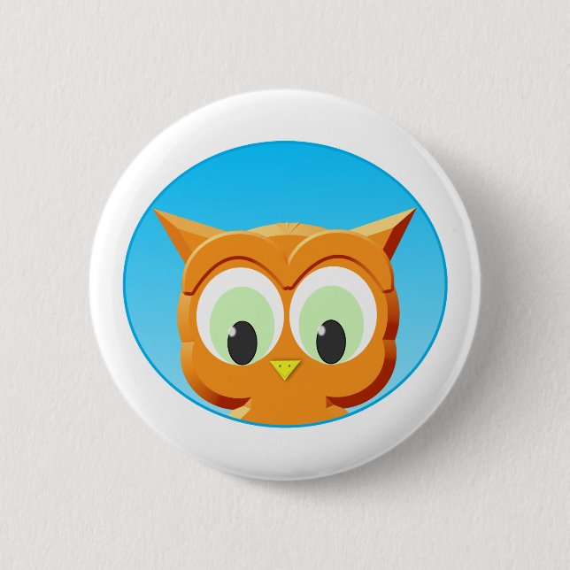 Face Of A Little Owl 6 Cm Round Badge (Front)