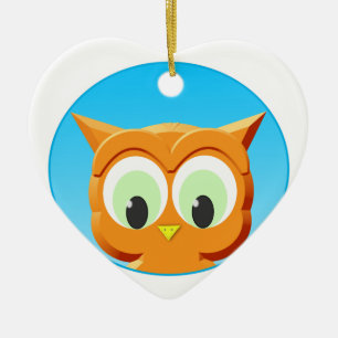 Face Of A Little Owl Ceramic Tree Decoration