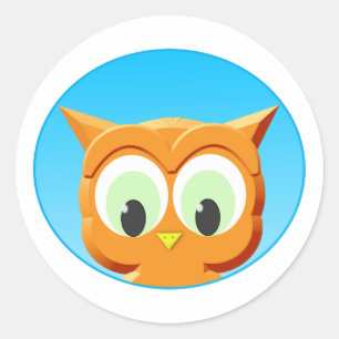 Face Of A Little Owl Classic Round Sticker