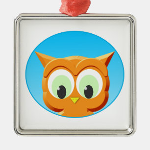 Face Of A Little Owl Metal Tree Decoration
