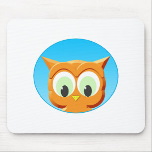 Face Of A Little Owl Mouse Mat