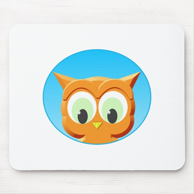 Face Of A Little Owl Mouse Mat (Front)